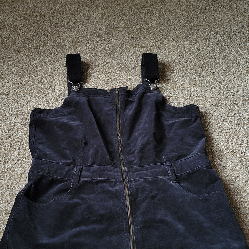 American Eagle Outfitters Black Ribbed Mini Denim Plus Size Dress Size 16 - Picture 7 of 14